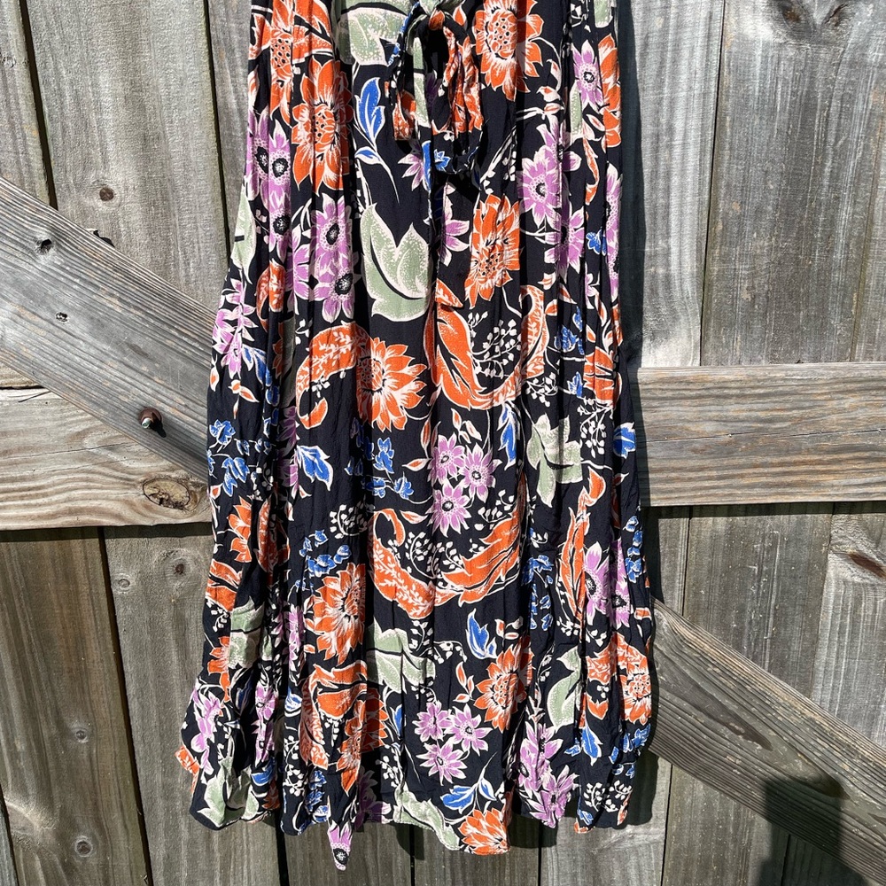 Myleene Klass Floral Black and Orange Wrap Dress Size 4 / 36 - Picture 5 of 11